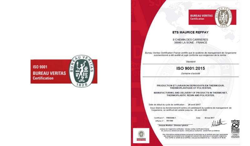 Processus qualité de Reffay sas, document ISO 9001